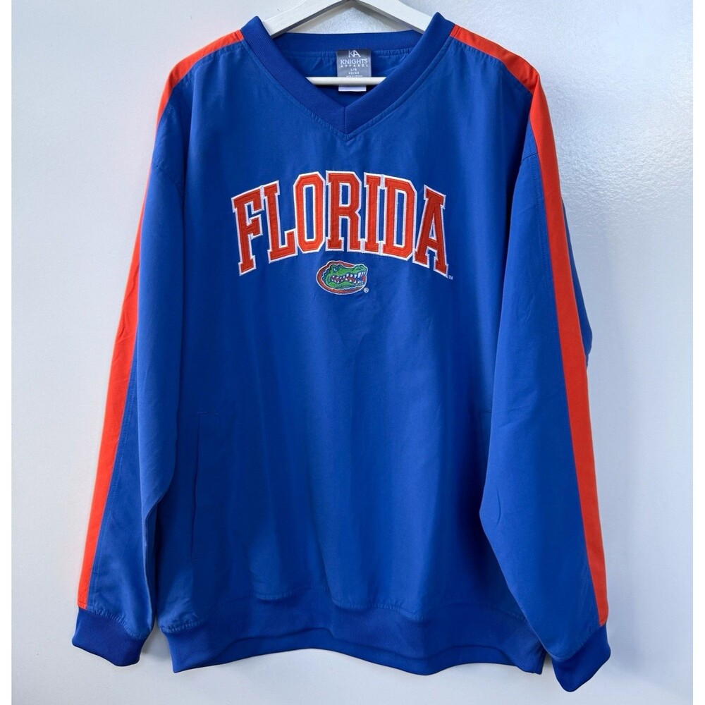 Florida Gators Pullover Windbreaker V-Neck Embroidered Y2K Collegiate Retro Sz L